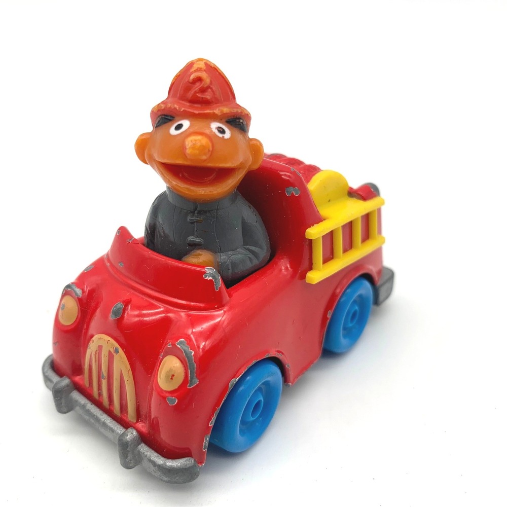 Vintage 1981 Sesame Street Ernie Diecast Fire Truck Toy Playskool Muppets